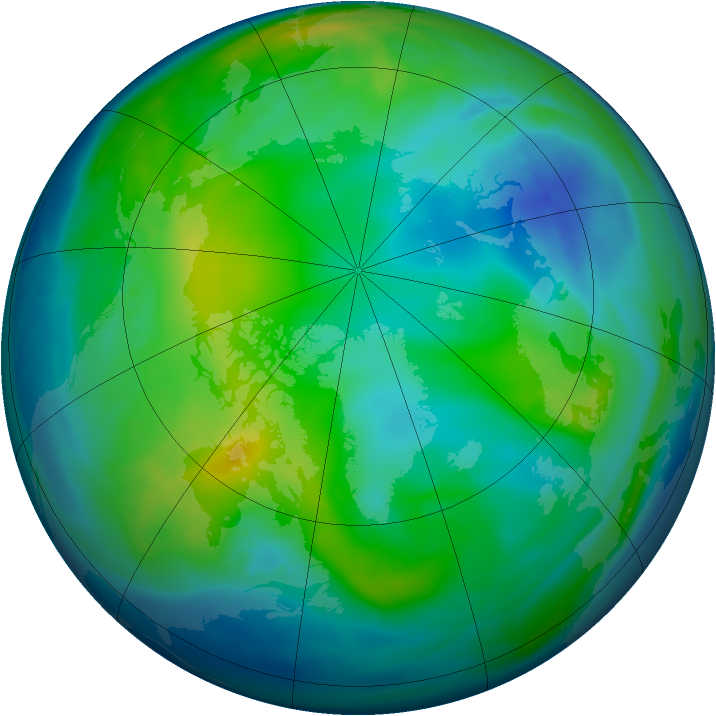 Arctic ozone map for 16 November 2005
